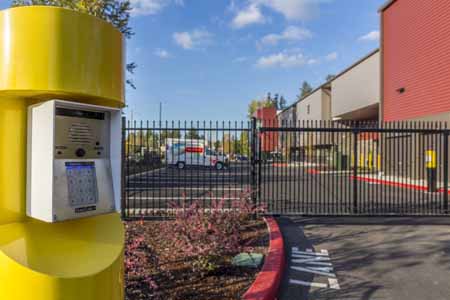 Keypad for secure after hours entry to a self storage facility.
