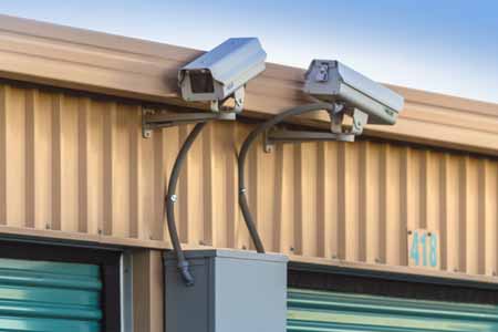 Security cameras outside of a self storage facility.