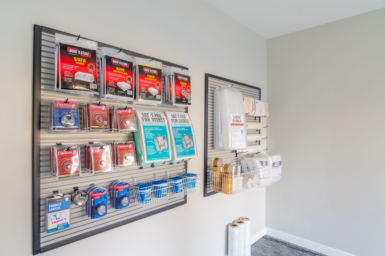 Packing supplies available for purchase.