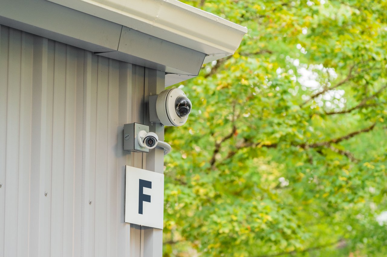 Security camera outside of a self storage facility.